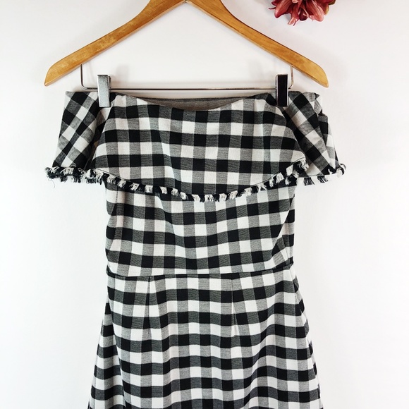 Ann Taylor Black and White Gingham Midi Dress - Picture 3 of 11